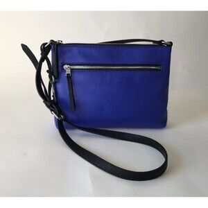 Fossil Bright Navy Blue Adj Crossbody Bag Zipper Pocket Purse - New Without Tags